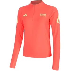 adidas BMW Berlin Maillot de course Femmes - corail, jaune, Taille L pas cher