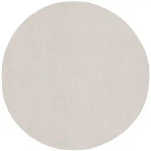 THEKO Tapis en laine tufté main de style berbère blanc Diam 100 cm pas cher