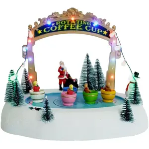 Spetebo Led Scène de Noël Patinoire avec Tasses à Café avec Musique - ... pas cher