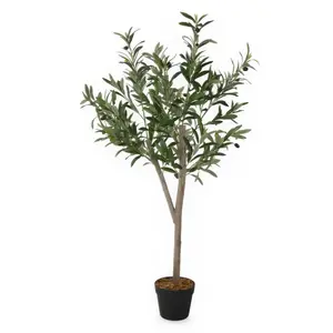 Spetebo Olivier artificiel en pot noir avec 20 olives - 120 x 60 cm - ... pas cher