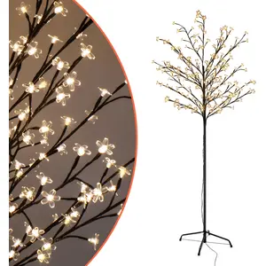 Spetebo 2.02 Arbre à fleurs de cerisier avec 180 LED - env. 45 x 45 x ... pas cher