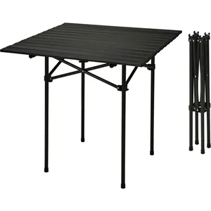 Comparateur de prix : Spetebo - Table de camping pliante noire avec sac de transport - 70 x ...