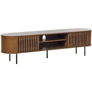 Comparateur de prix : Beliani Meuble Tv Taroon Marron Foncé Bois