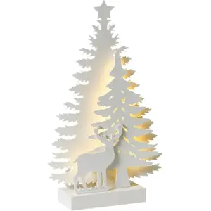 Comparateur de prix : Beliani Figurine Décorative LED en MDF en Forme de Sapin de Noël avec ...