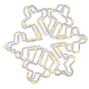 Décoration extérieure led silveran flocon de neige 28 cm blanc
