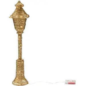 Beliani Lampadaire LED en Fer et Corde en Papier 40 Ampoules Décoratio... pas cher