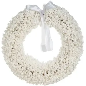Beliani Couronne de Noël Décorative en Fil Métallique avec Neige Artif... pas cher