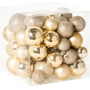 BELIANI Lot de 60 Boules Traditionnelles en Plastique Décoration à Suspendre p... pas cher