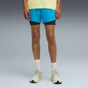 Puma Ultraweave 2in1 5in Short De Running Hommes - Bleu, Taille XXL pas cher
