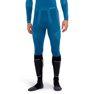 Falke Warm Long Collant tight Hommes - bleu gris, Taille S pas cher
