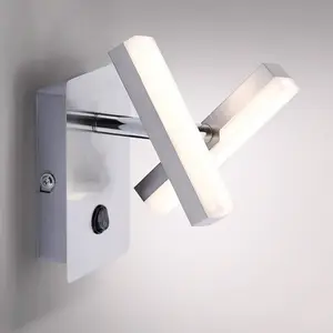 Comparateur de prix : JUST LIGHT. Applique LED anguleuse Rico, à deux lampes