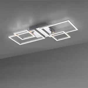 JUST LIGHT. Plafonnier LED Iven, acier, 32,4x30cm pas cher
