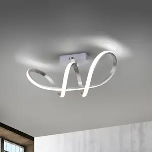 JUST LIGHT. Plafonnier LED Maria, dimmable, aluminium pas cher