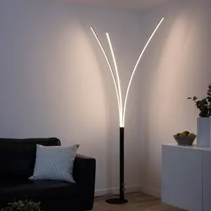 Comparateur de prix : JUST LIGHT. Lampadaire LED Maja à 3 lampes, noir