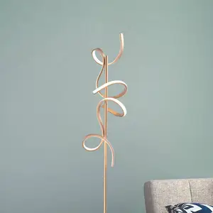 Comparateur de prix : JUST LIGHT. Lampe sur pied LED Curls, laiton, métal, hauteur 156 cm, intensité variable