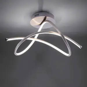 JUST LIGHT. Plafonnier LED aux courbes dynamiques Violetta pas cher
