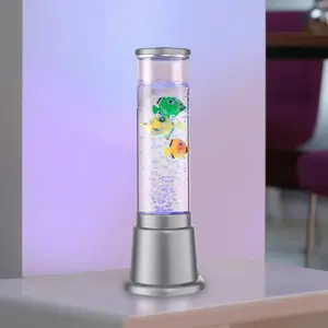 JUST LIGHT. Colonne d'eau Ava avec LED et poissons, hauteur 36cm