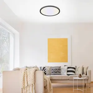 Comparateur de prix : LeuchtenDirekt JUST LIGHT. Plafonnier LED Flat CCT, Ø 40 cm, noir