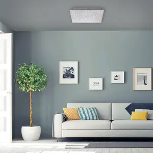 JUST LIGHT. Plafonnier LED Sparkle CCT dim acier 45x45 cm