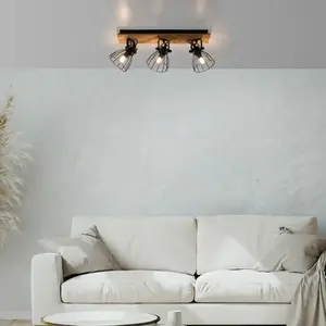 Spring Barre de spots de plafond Taro noire 3xE14 pas cher