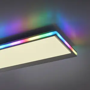 JUST LIGHT. Plafonnier LED Galactica, CCT, RVB 100x25 cm pas cher