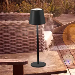 Comparateur de prix : JUST LIGHT. Lampe de table LED rechargeable Euria, noir, fer IP54