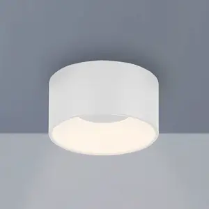 JUST LIGHT. Plafonnier LED Tanika, blanc, Ø 16 cm, intensité variable pas cher