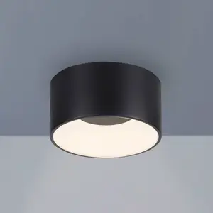 JUST LIGHT. Plafonnier LED Tanika noir, Ø16cm, intensité variable pas cher