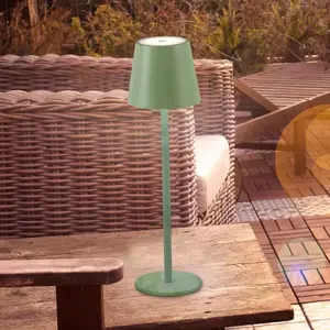 Comparateur de prix : JUST LIGHT. Lampe de table LED rechargeable Euria, vert, fer, IP54