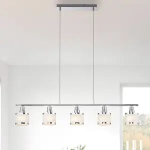 JUST LIGHT. Suspension Accor, à 5 lampes pas cher