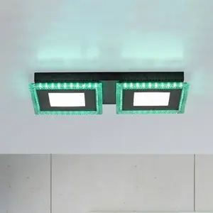 JUST LIGHT. Plafonnier LED Acri CCT RVB télécommande 44x20 cm pas cher