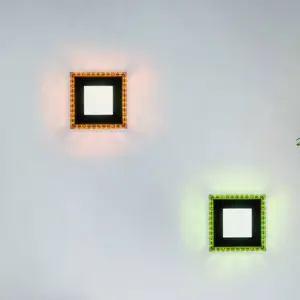 JUST LIGHT. Plafonnier LED Acri CCT RVB télécommande 20x20 cm pas cher