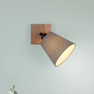 JUST LIGHT. Spot mural Green Michel avec abat-jour en tissu pas cher