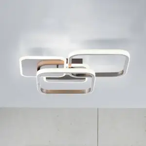 JUST LIGHT. Plafonnier LED Sevent, angulaire, 3.000 K, acier pas cher