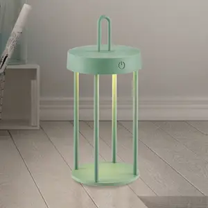JUST LIGHT. Lampe de table LED rechargeable Anselm, vert, 28 cm, ferVendu parluminaire