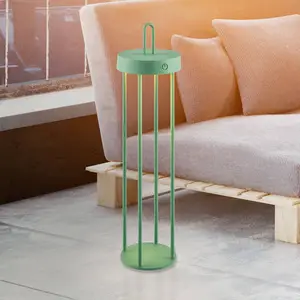 JUST LIGHT. Lampe de table LED rechargeable Anselm, vert, 50 cm, fer pas cher