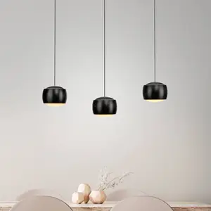 JUST LIGHT. Suspension LED Ballini, noir, 3 lampes, Switchmo pas cher