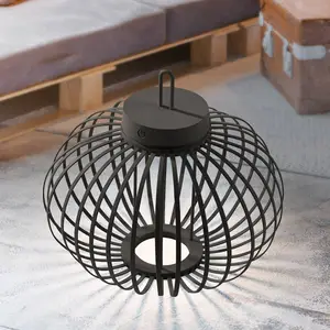 JUST LIGHT. Lampe de table LED rechargeable Akuba noir 33 cm BambouVendu parluminaire