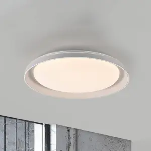 JUST LIGHT. Plafonnier LED Sati, plastique, blanc pas cher