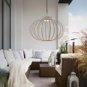 JUST LIGHT. Lampe de table LED rechargeable Akuba gris-beige 37cm bamb...Vendu parluminaire