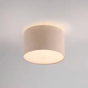 JUST LIGHT. Plafonnier Green Duro, textile, beige pas cher