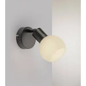 Comparateur de prix : JUST LIGHT. Applique murale Loki, noir, fer, verre