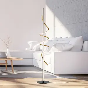 Comparateur de prix : JUST LIGHT. Lampe sur pied LED Amanda, fer, noir-laiton