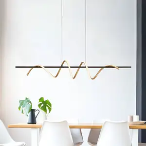 JUST LIGHT. Suspension LED Amanda, fer, noir-laiton pas cher
