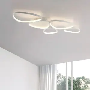 JUST LIGHT LED Plafonnier PEBBLES design élégant, variateur d'intensité à 3 niveaux blanc chaud 3000k Salon, chambre, entrée, salle à manger, cuisine 14045-16 pas cher