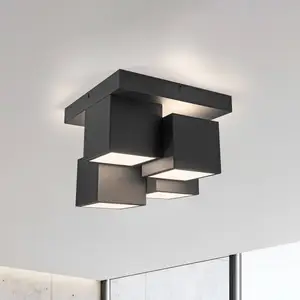 Comparateur de prix : JUST LIGHT. Plafonnier LED Tetris, fer, 3000 K, noir