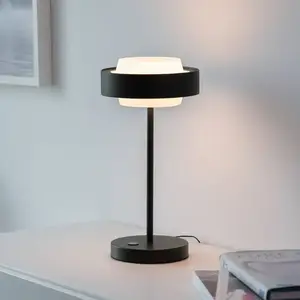 SCHÖNER WOHNEN lampe à poser LED Elmo, noire, 3000 K, variateur d'intensité pas cher