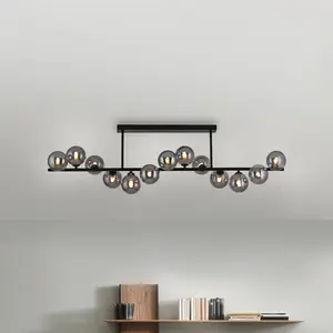 Schöner Wohnen Plafonnier Dubai, verre fumé, 13 ampoules, G9Vendu parluminaire