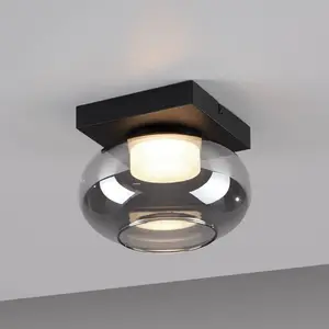 SCHÖNER WOHNEN Plafonnier LED Sia, gris fumé 3 000 K pas cher