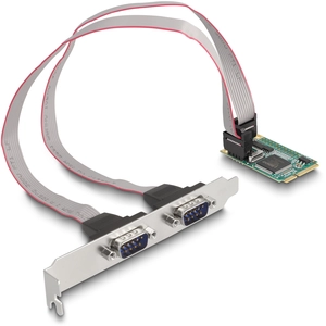 DeLock Carte Contrôleur Mini PCI-Express vers 2 ports RS-232 D-Sub